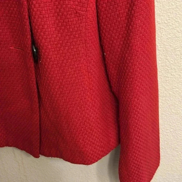 Briggs New York Women Two Button Pea Coat Red Size 12 - Picture 5 of 8